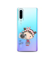 Foto Kız Tasarımlı Süper Şeffaf Silikon Telefon Kılıfı Huawei P30  