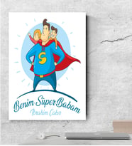 BK Gift Kişiye Özel Babalar Günü Temalı Kanvas Tablo  50x70cm 13657