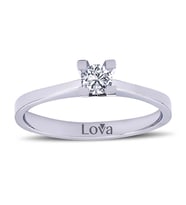 Lova D Renk 0,16 Karat Pırlanta Tektaş Yüzük - 1030013