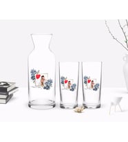 BK Gift Kişiye Özel Renkli Baskılı İsimli Fotoğraflı İkili Rakı Bardağı ve Karaf Hediye Seti-33 (Model 1)