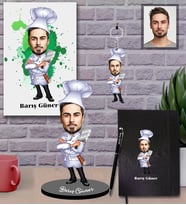 Kişiye Özel Kasap Karikatürlü 5 li Hediye Seti Bay-1