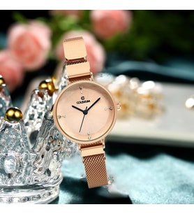 Coliseum Kadın Kol Saati Lüks Moda Şık Trend Bayan Kol Saati Siyah Rose Gold