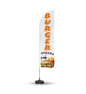 Burger Temalı Yelken ve Reklam Bayragı