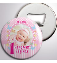 Doğum Günü Pembe Puantiyeli Açacaklı Magnet