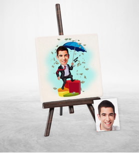 BK Gift Kişiye Özel Bay Broker Karikatür Şovaleli Doğal Taş  1