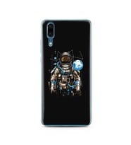Uzay Astronot Tasarım Süper Şeffaf Silikon Telefon Kılıfı Huawei P20 