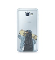 Kaykay Kız Tasarım Süper Şeffaf Silikon Telefon Kılıfı Samsung A8 (2016)  