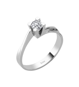 Sirius F Renk 0,29 Karat Pırlanta Tektaş Yüzük 0724R0139