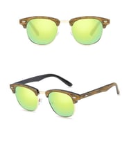 UV 400 Unisex Güneş Gözlüğü Polikarbon Mercury Lens Bambu Sarı Çerçeve   No 2