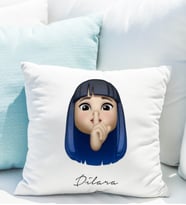 Emoji Kız Stiker Yastığı Kişiye Özel
