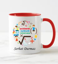 İlköğretim Matematik Öğretmeni Kupa Bardağı Kırmızı