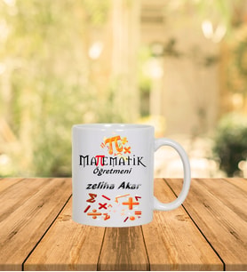 Kişiye Özel Matematik Öğretmeni Tasarımlı Kupa Bardak
