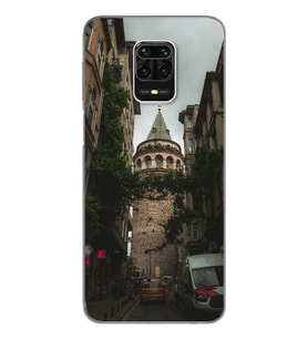 Galata Tasarımlı Süper Şeffaf Silikon Telefon Kılıfı Xiomai Redmi Note 9 Pro - N