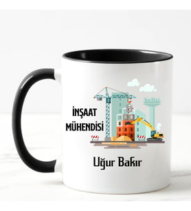 İnşaat Mühendisi Kupa Bardağı Siyah