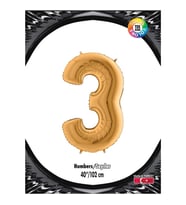 3 Rakam Kikajoy Altın Folyo Balon 102 cm (40 inch)