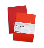 Hahnemühle İkili Eskiz Defter Seti 40 Sayfa A5 Kırmızı-Turuncu