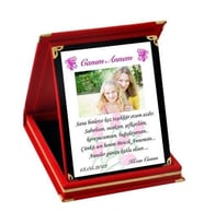 Kişiye Özel Fotoğraflı Canım Annem Ödül Orta Boy Plaket