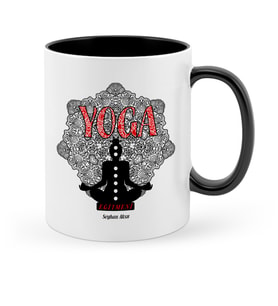 BK Gift Kişiye Özel Yoga Eğitmeni Siyah Kupa Bardak  2