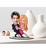 BK Gift Kişiye Özel Sevgili Karikatürlü Ahşap Biblo Model-11 (Beyaz)