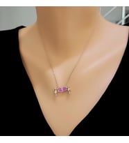 925 Ayar Rose Gümüş Sevgililer Kolyesi