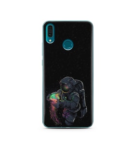 Uzay Kız Tasarım Süper Şeffaf Silikon Telefon Kılıfı Huawei Y9 2019