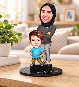 Gifties Anne Ve Erkek Çocuk Temalı Karikatür Biblo