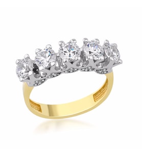 Swarovski Beştaş Yüzük 14 Ayar Altın 4.26 Gram (Çok Renkli)