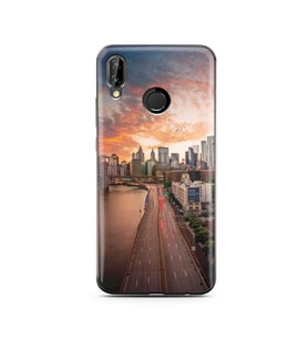 Cadde Tasarımlı Süper Şeffaf Silikon Telefon Kılıfı Huawei P20 Lite  