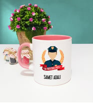 Erkek Polise En Yakışıklı Polis Kupa Bardak Pembe