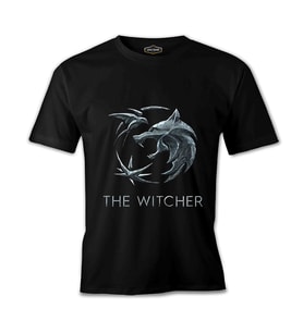The Witcher - Wolf Siyah Erkek Tshirt