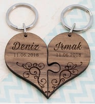 Çiftlere Özel İkili Kalp Anahtarlık