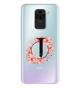 Pembe Çiçekli Harf Tasarım Süper Şeffaf Silikon Telefon Kılıfı Xiomai Redmi Note
