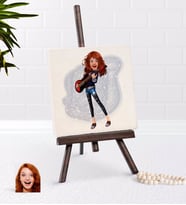 BK Gift Kişiye Özel Kadın Animasyon Karikatürlü Şovaleli Doğal Taş-12 (Beyaz)