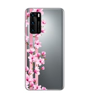 Transparan Çiçek Tasarımlı Süper Şeffaf Silikon Telefon Kılıfı Huawei P40