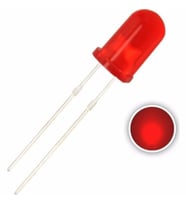 10 Adet - 5mm Diffused Led - Kırmızı (Red) - Arduino, Deney