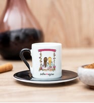 Best Friends Salıncak Tasarım Siyah Türk Kahvesi Fincanı