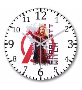 Avengers Scarlett Witch Duvar Saati Bombeli Gercek Cam