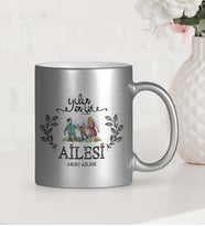 BK Gift Kişiye Özel Yılın En İyi Ailesi Gümüş Yaldızlı Kupa Bardak  2