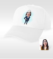 BK Gift Kişiye Özel Bayan Mühendis Karikatür Beyaz Şapka  1