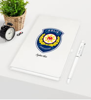 BK Gift Kişiye Özel Polis Çevik Kuvvet Temalı Beyaz Defter Kalem Seti
