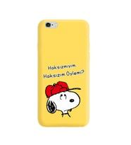 Snoopy Tasarımlı Sarı Lansman Telefon Kılıfı İphone 6s Plus
