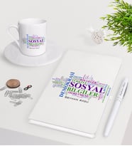 BK Gift Kişiye Özel Sosyal Bilgiler Öğretmeni Beyaz Defter Kalem Türk Kahvesi Fincanı Seti-1 (Model 1)
