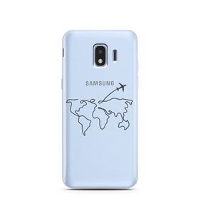 Çizgi Harita Tasarımlı Süper Şeffaf Silikon Telefon Kılıfı Samsung J2 Pro (2018)