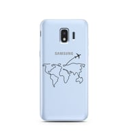 Çizgi Harita Tasarımlı Süper Şeffaf Silikon Telefon Kılıfı Samsung J2 Pro (2018)