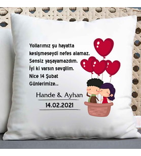 14 Şubat Sevgililer Günü İsimli Yastık