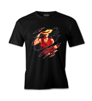 One Piece - Luffy Straw Hat 3 Siyah Erkek Tshirt