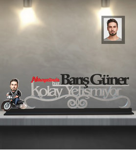 Kişiye Özel Erkek Karikatürlü Kolay Yetişmiyor Ahşap Biblo Model-6