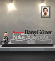 Kişiye Özel Erkek Karikatürlü Kolay Yetişmiyor Ahşap Biblo Model-6