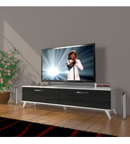 Decoraktiv Eko 140 Slm Std Retro Tv Ünitesi Tv Sehpası (Beyaz-Siyah)