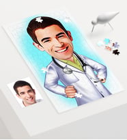 BK Gift Kişiye Özel Bay Doktor Karikatür 260 Parça A3 Puzzle  1, Doktor Hediyesi, Fotoğraflı Puzzle